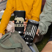 Funny Bear Beer Lovers Tumbler Cup Camo American Flag Hunting Gifts Men Dad Grandpa - Wonder Print Shop
