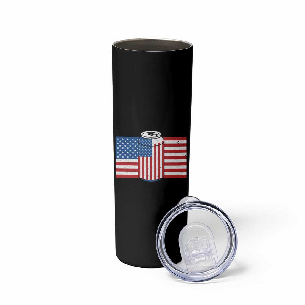 Funny Mens Drinking Skinny Tumbler I'm Holding a Beer So Yeah I'm Pretty Busy American Flag - Wonder Print Shop