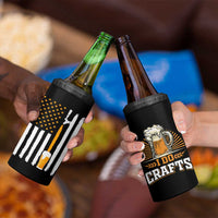 Craft Beer 4 in 1 Can Cooler Tumbler Vintage I Do Crafts Home Brew American Flag