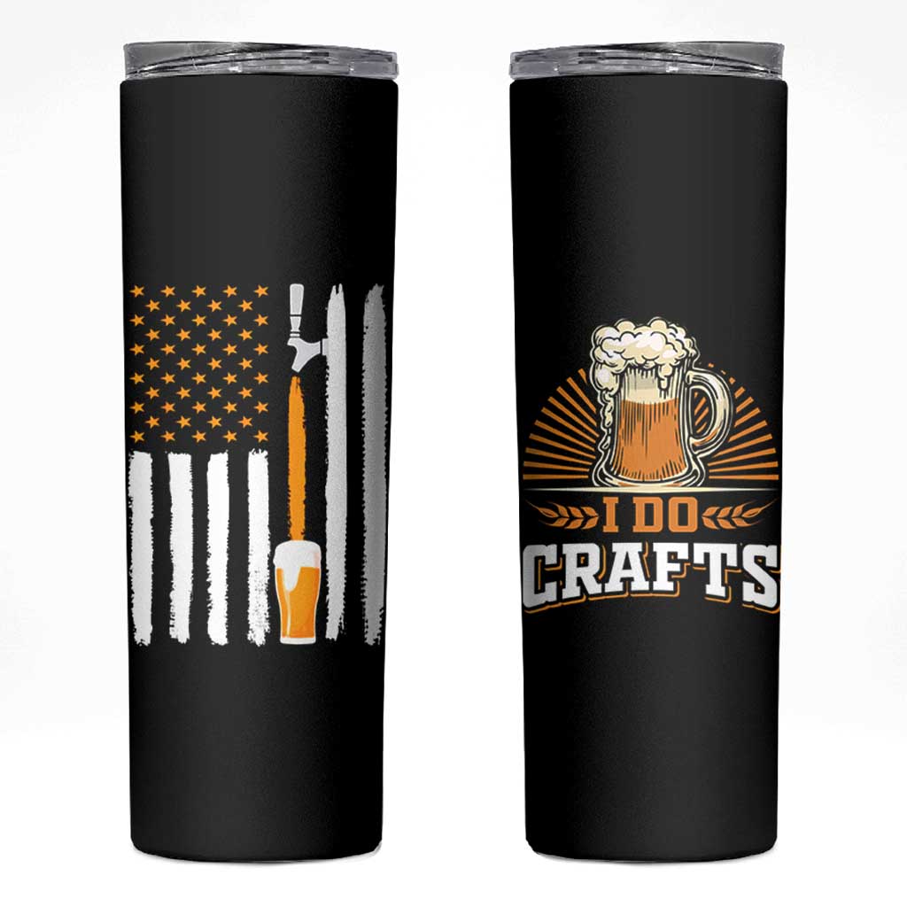 Craft Beer Skinny Tumbler Vintage I Do Crafts Home Brew American Flag