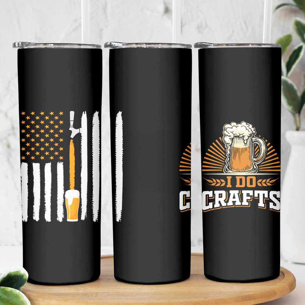 Craft Beer Skinny Tumbler Vintage I Do Crafts Home Brew American Flag