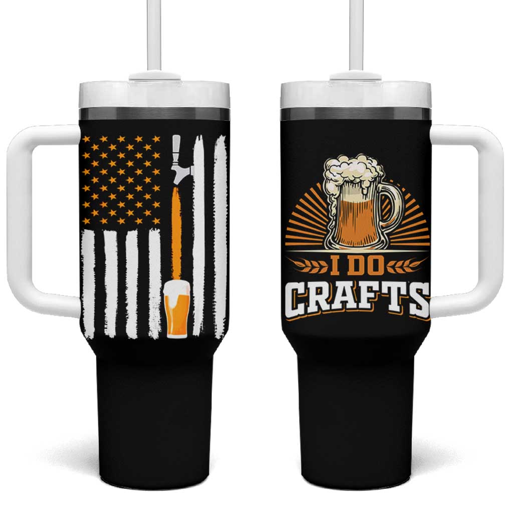 Craft Beer Tumbler With Handle Vintage I Do Crafts Home Brew American Flag