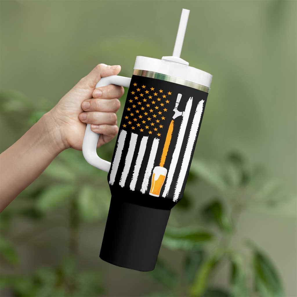 Craft Beer Tumbler With Handle Vintage I Do Crafts Home Brew American Flag