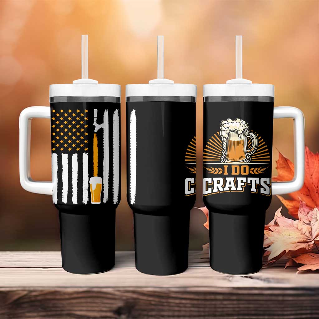 Craft Beer Tumbler With Handle Vintage I Do Crafts Home Brew American Flag