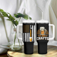 Craft Beer Tumbler With Handle Vintage I Do Crafts Home Brew American Flag