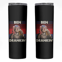 Funny 4th July Beer Lovers Skinny Tumbler Ben Drankin Drinking Patriotic - Wonder Print Shop