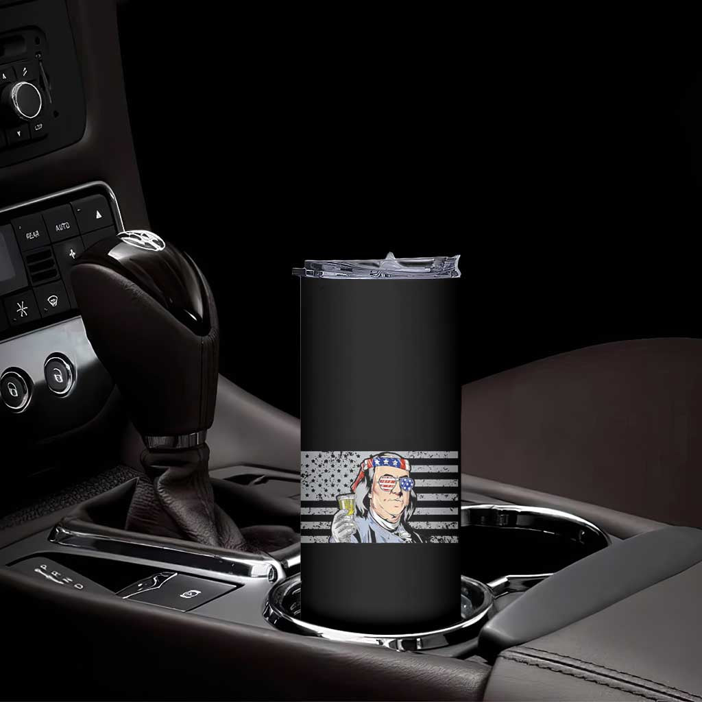 Funny Drinking Franklin' Skinny Tumbler I Only Drink Beer 3 Days A Week Humorous Drinker Lovers US Flag - Wonder Print Shop