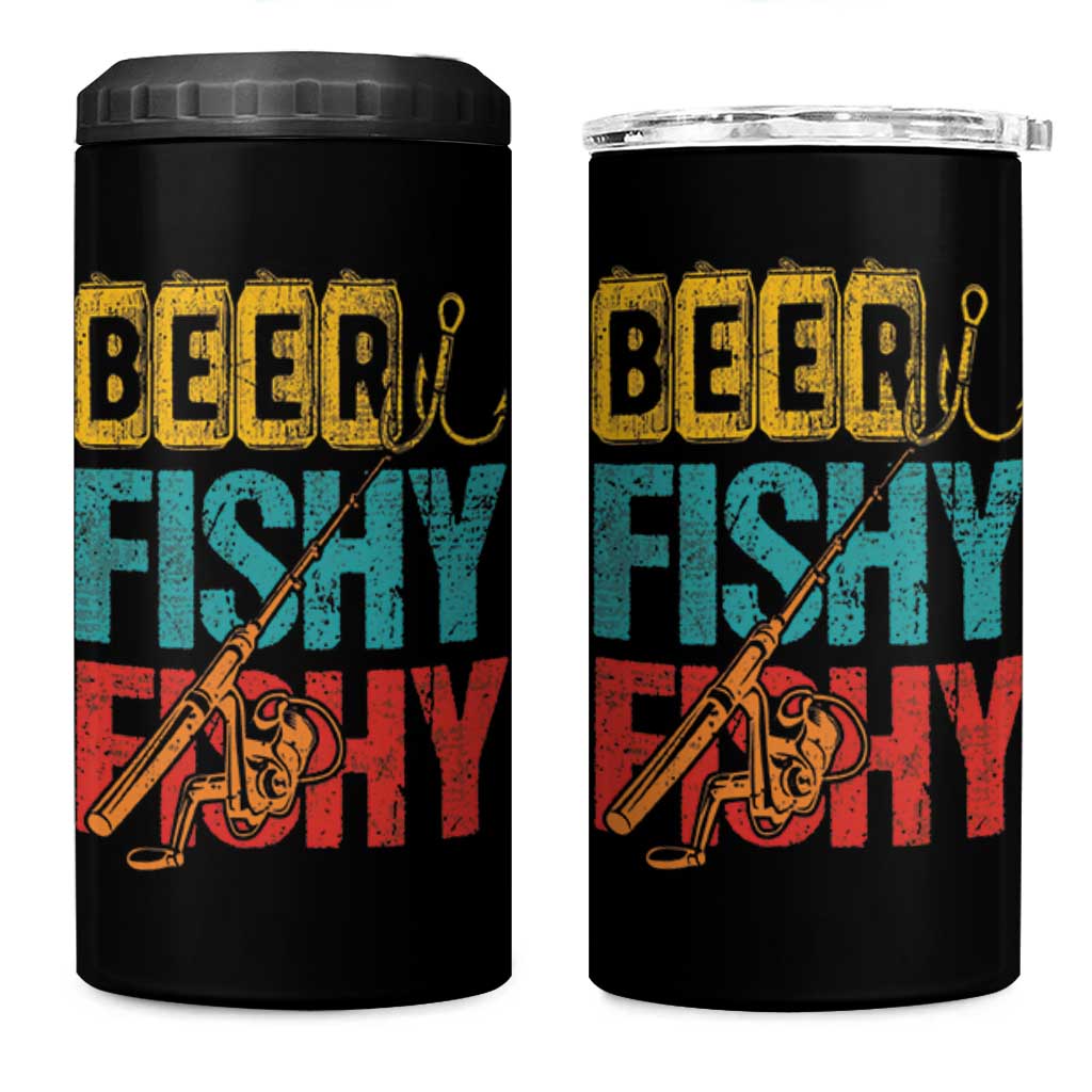 Fishing Gifts Fisherman 4 in 1 Can Cooler Tumbler Beer Fishy Fishy Dad Humor Fisherman