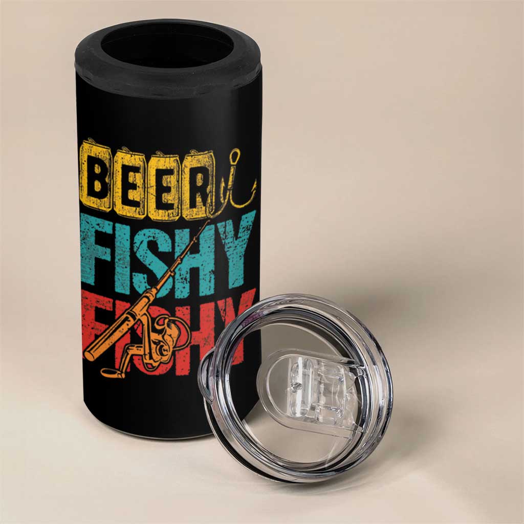Fishing Gifts Fisherman 4 in 1 Can Cooler Tumbler Beer Fishy Fishy Dad Humor Fisherman