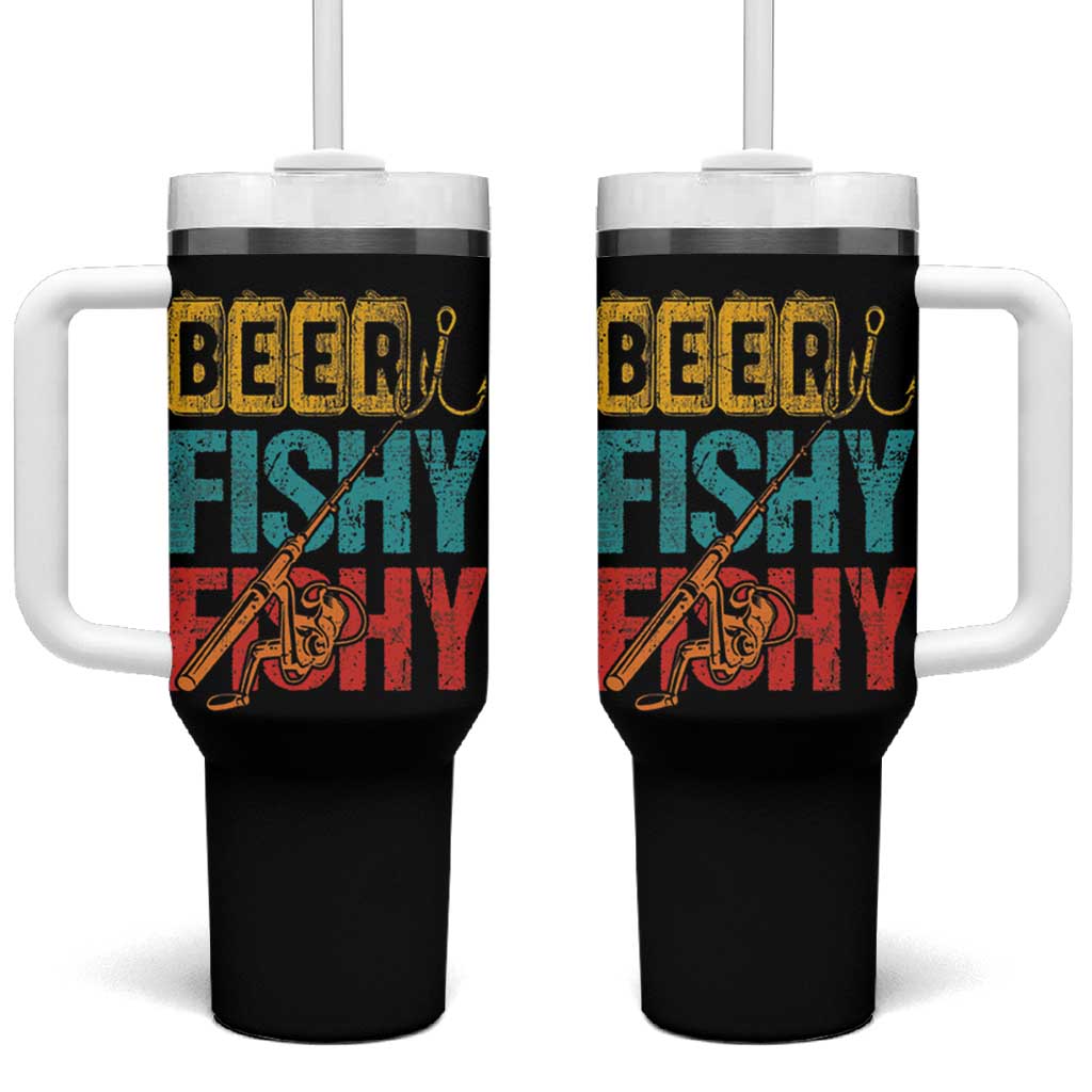 Fishing Gifts Fisherman Tumbler With Handle Beer Fishy Fishy Dad Humor Fisherman