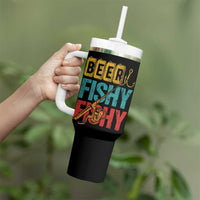 Fishing Gifts Fisherman Tumbler With Handle Beer Fishy Fishy Dad Humor Fisherman