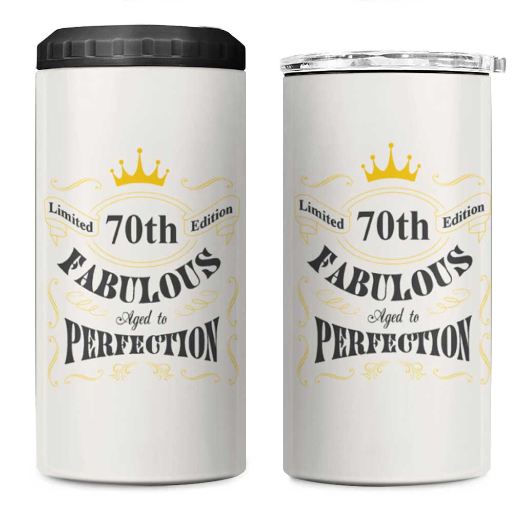 70th Birthday Gift 4 in 1 Can Cooler Tumbler Turning 70 Gifts for Grandma Mom 1954 Mug - Wonder Print Shop