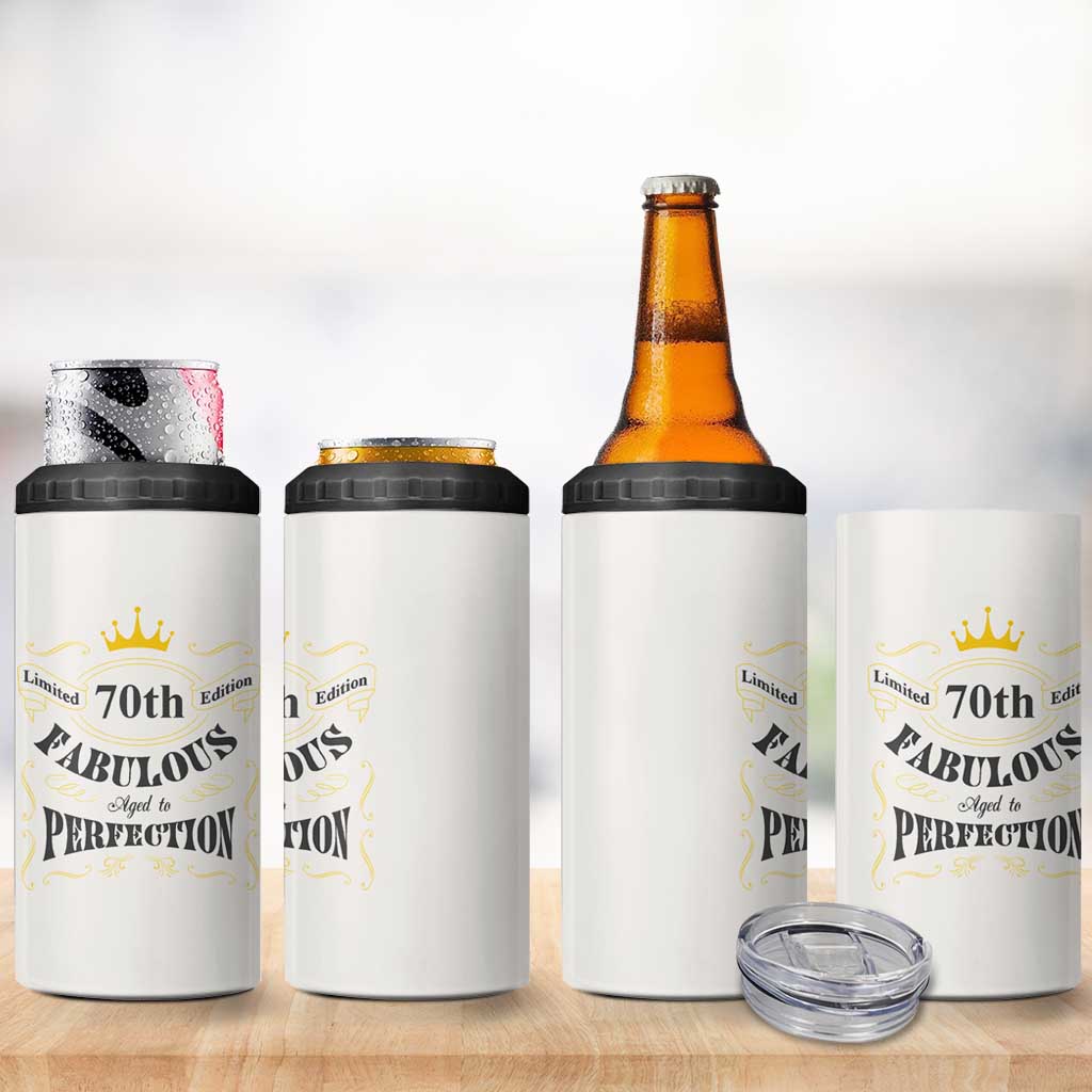 70th Birthday Gift 4 in 1 Can Cooler Tumbler Turning 70 Gifts for Grandma Mom 1954 Mug - Wonder Print Shop