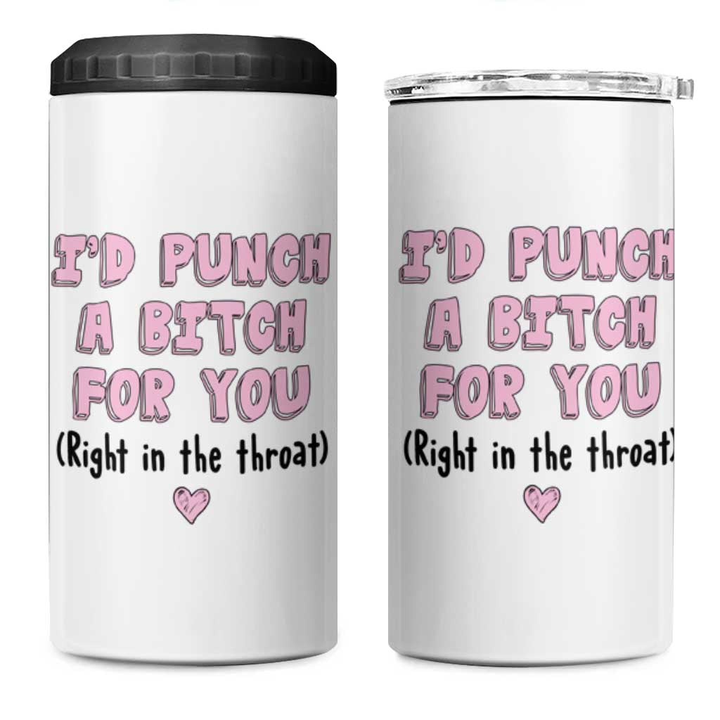 Funny Gifts for Mom BFF 4 in 1 Can Cooler Tumbler Id Punch A Bitch For You - Wonder Print Shop