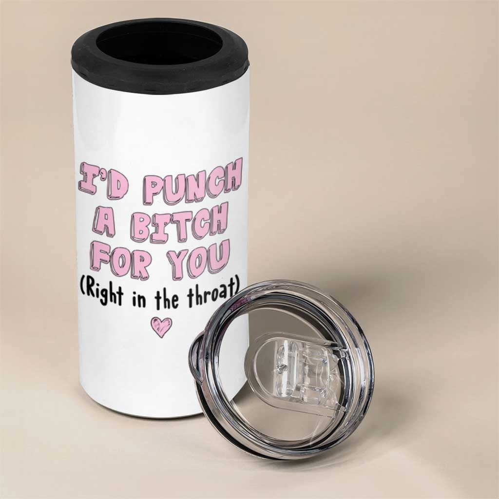 Funny Gifts for Mom BFF 4 in 1 Can Cooler Tumbler Id Punch A Bitch For You - Wonder Print Shop