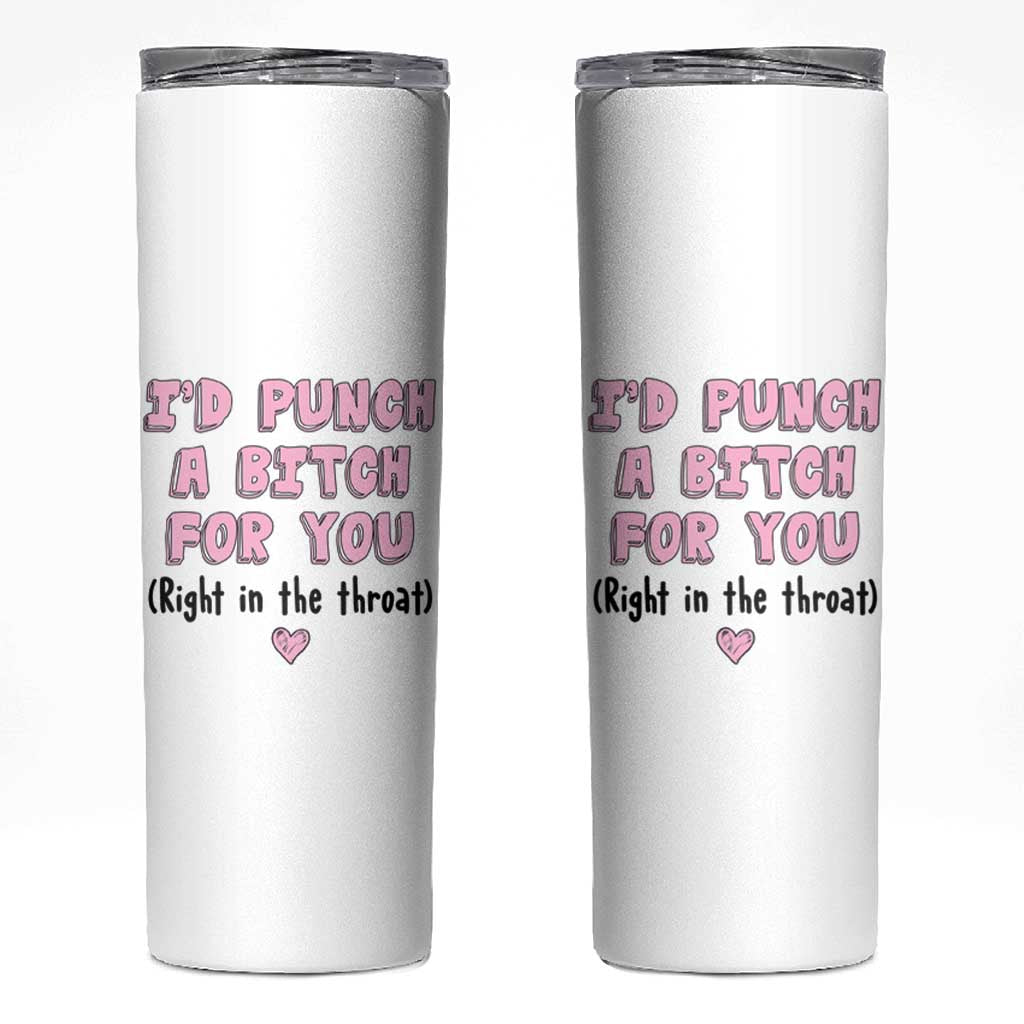 Funny Gifts for Mom BFF Skinny Tumbler Id Punch A Bitch For You - Wonder Print Shop