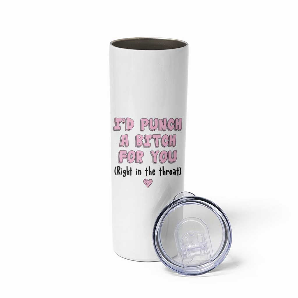 Funny Gifts for Mom BFF Skinny Tumbler Id Punch A Bitch For You - Wonder Print Shop