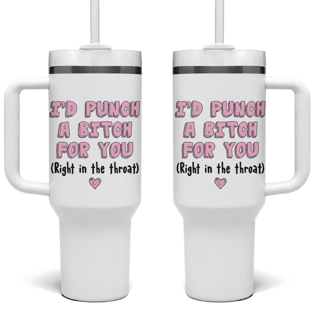 Funny Gifts for Mom BFF Tumbler With Handle Id Punch A Bitch For You - Wonder Print Shop