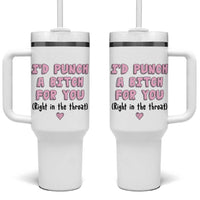 Funny Gifts for Mom BFF Tumbler With Handle Id Punch A Bitch For You - Wonder Print Shop