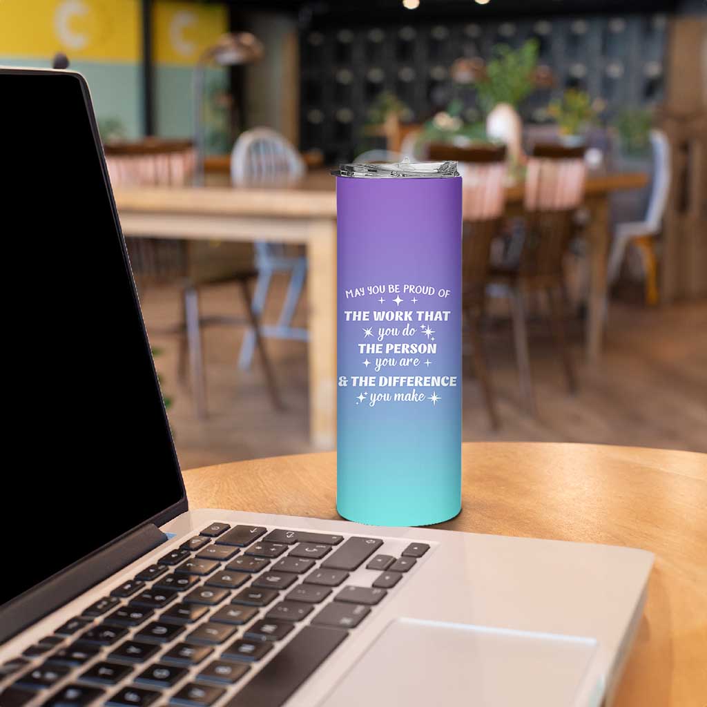 Thank You Gifts For Women Skinny Tumbler May You Be Proud Of The Work You Do Thanks Retirement Goodbye Farewell Gift