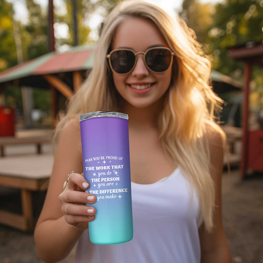 Thank You Gifts For Women Skinny Tumbler May You Be Proud Of The Work You Do Thanks Retirement Goodbye Farewell Gift