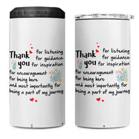 Appreciation Gifts 4 in 1 Can Cooler Tumbler Flower Thank You Being A Part Of My Journey