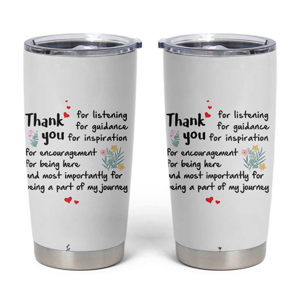 Appreciation Gifts Tumbler Cup Flower Thank You Being A Part Of My Journey