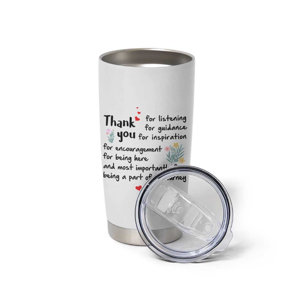 Appreciation Gifts Tumbler Cup Flower Thank You Being A Part Of My Journey