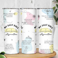 Daily Bible Affirmations Skinny Tumbler Christian Mental Health Encouraging Gift