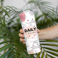 Daily Reminders Skinny Tumbler Self Care Mental Health Positive Daily Affirmations Gifts