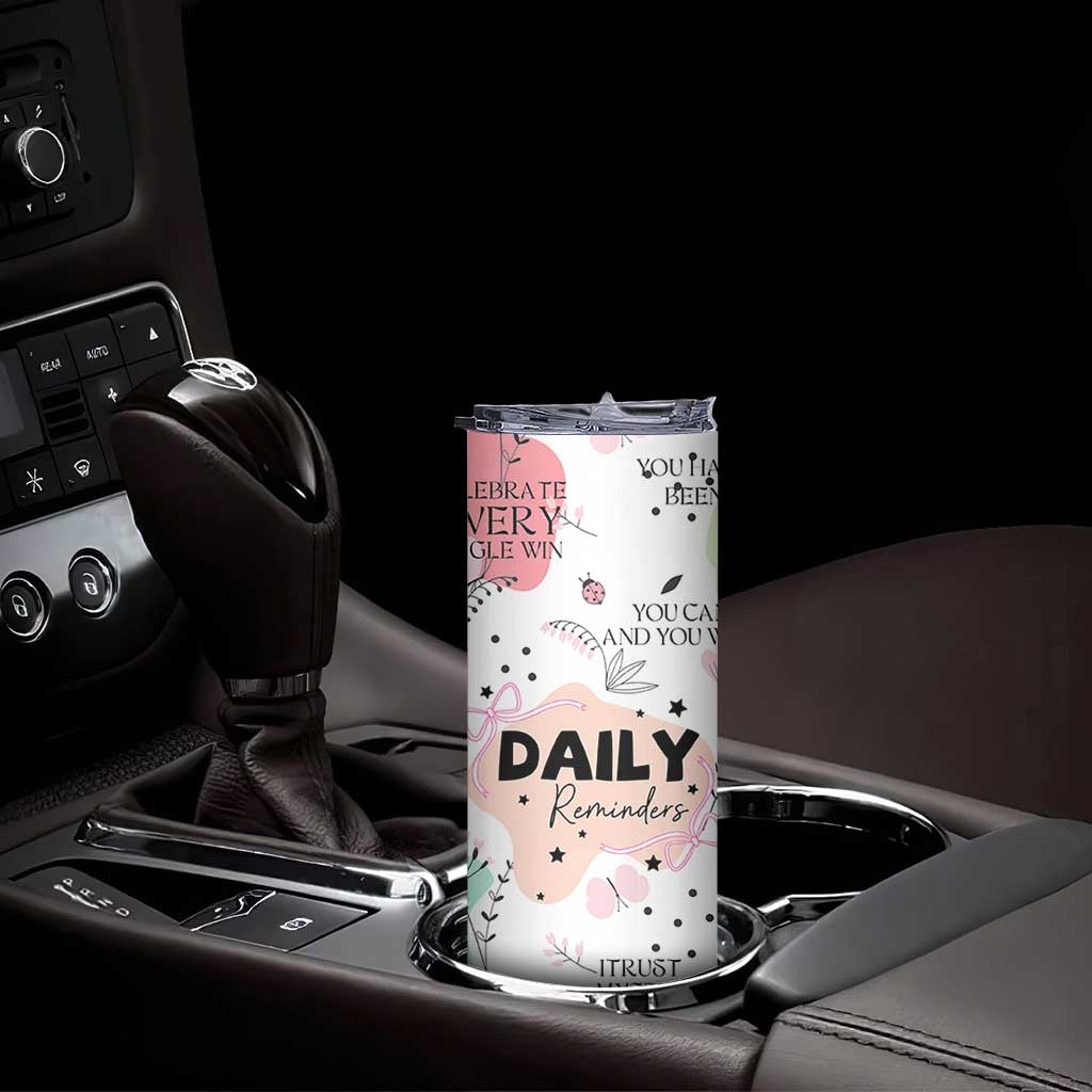 Daily Reminders Skinny Tumbler Self Care Mental Health Positive Daily Affirmations Gifts
