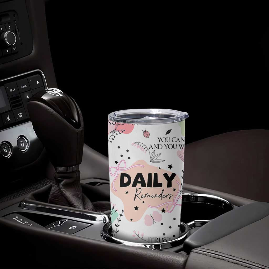 Daily Reminders Tumbler Cup Self Care Mental Health Positive Daily Affirmations Gifts