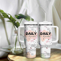 Daily Reminders Tumbler With Handle Self Care Mental Health Positive Daily Affirmations Gifts