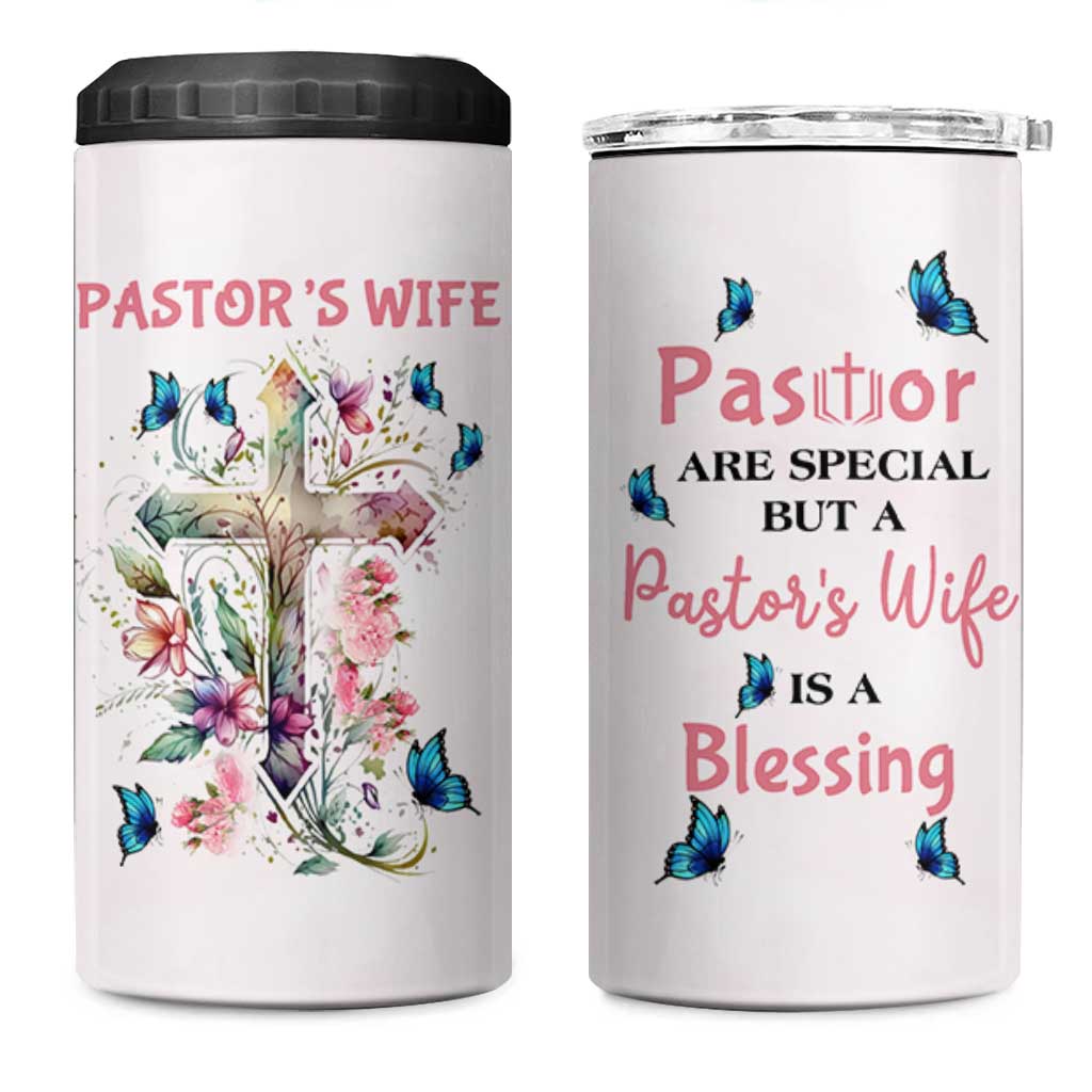 Pastor Wife Appreciation Gifts 4 in 1 Can Cooler Tumbler Pastors Wives Gifts Christian Flower Cross