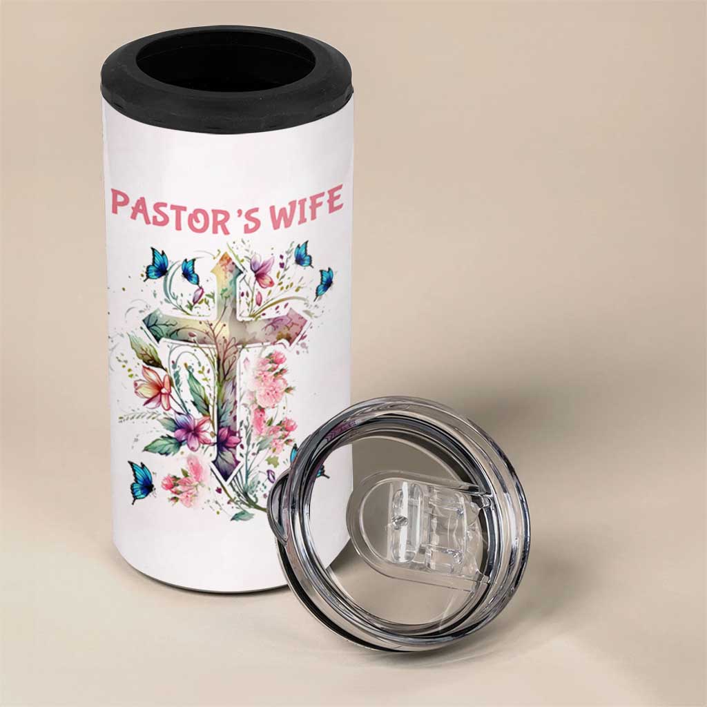 Pastor Wife Appreciation Gifts 4 in 1 Can Cooler Tumbler Pastors Wives Gifts Christian Flower Cross