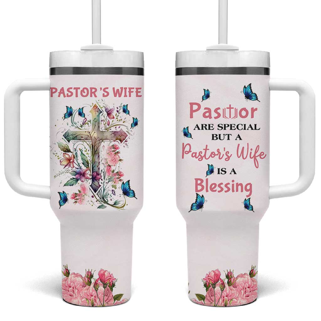 Pastor Wife Appreciation Gifts Tumbler With Handle Pastors Wives Gifts Christian Flower Cross