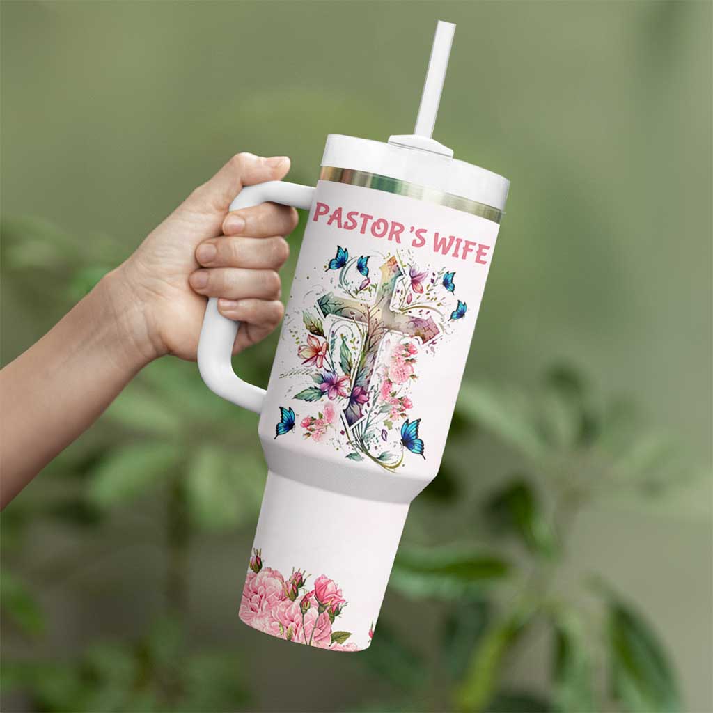 Pastor Wife Appreciation Gifts Tumbler With Handle Pastors Wives Gifts Christian Flower Cross