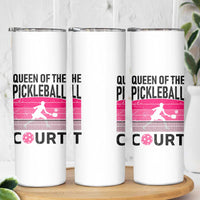 Pickleball Gifts For Women Skinny Tumbler Queen Of The Court Pink Pickle Ball Lovers Player Coach
