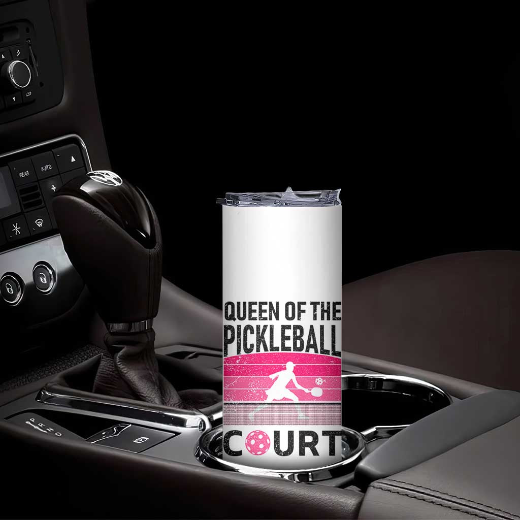 Pickleball Gifts For Women Skinny Tumbler Queen Of The Court Pink Pickle Ball Lovers Player Coach