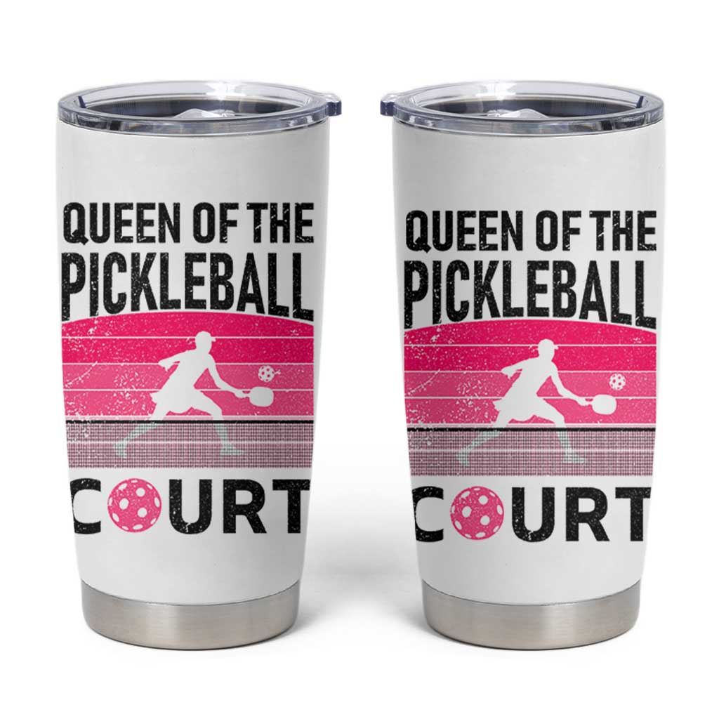 Pickleball Gifts For Women Tumbler Cup Queen Of The Court Pink Pickle Ball Lovers Player Coach