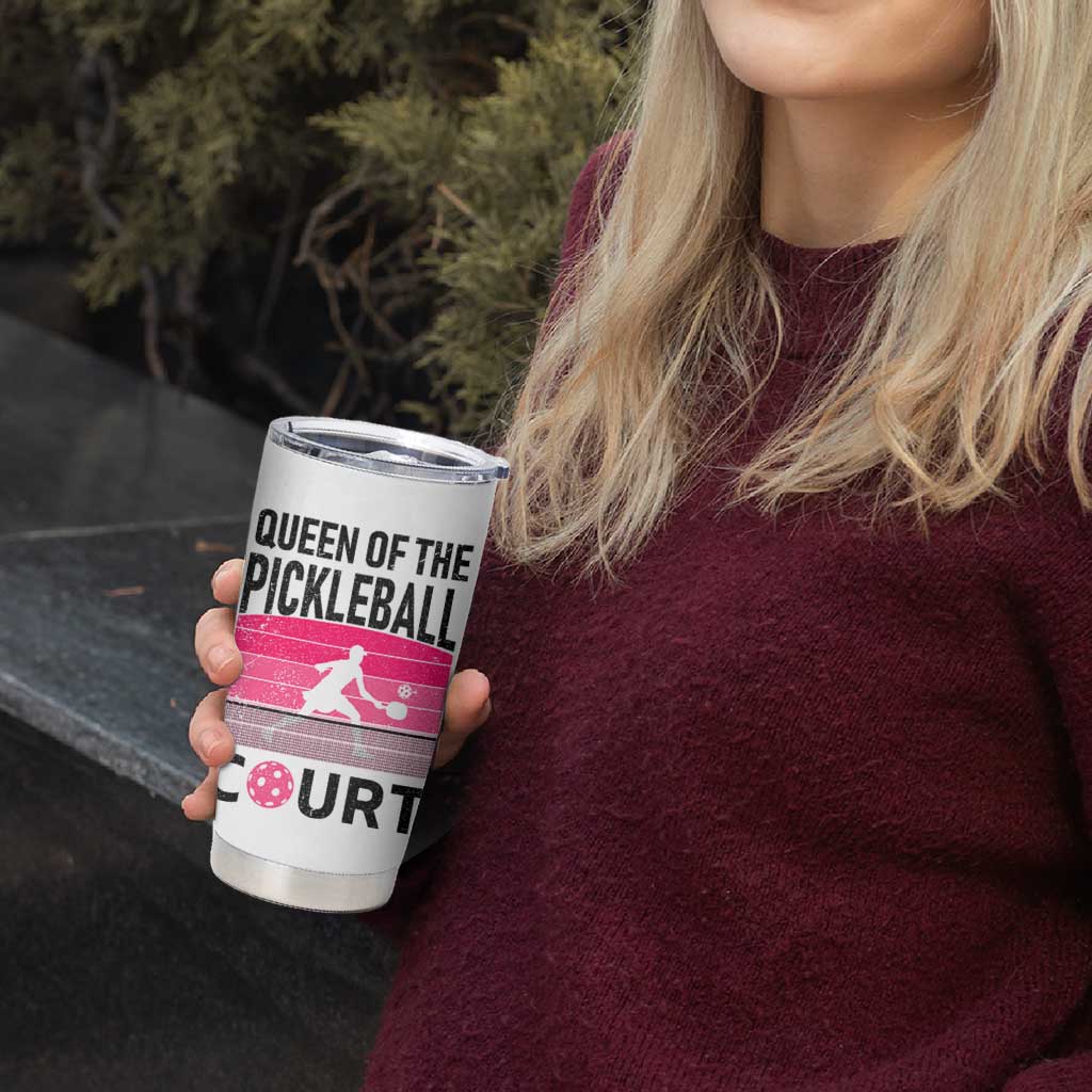 Pickleball Gifts For Women Tumbler Cup Queen Of The Court Pink Pickle Ball Lovers Player Coach