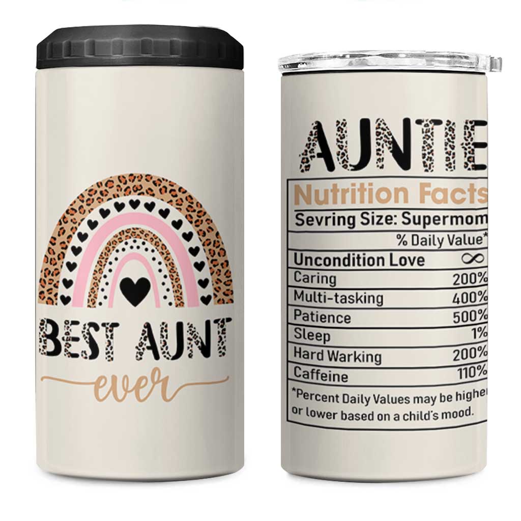 Gift For Aunt 4 in 1 Can Cooler Tumbler Best Aunt Ever Leopard Print