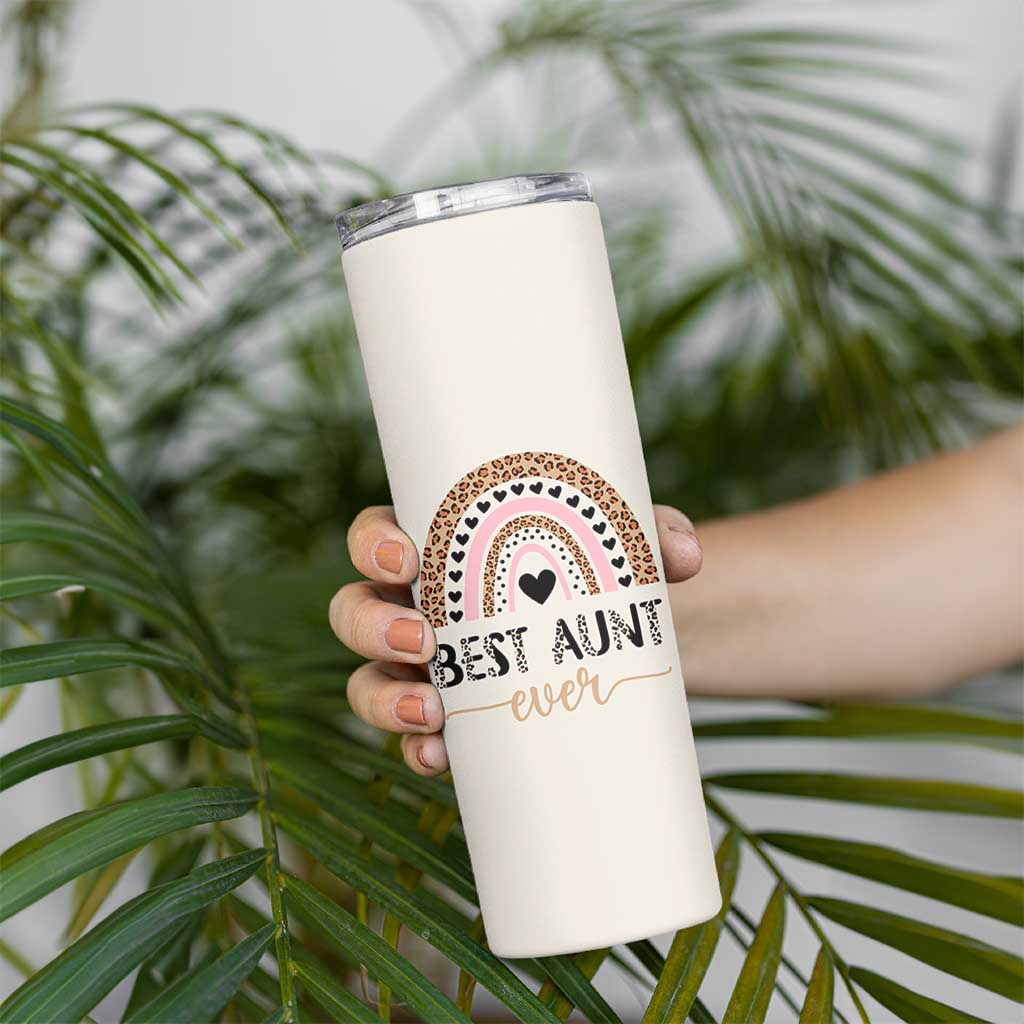 Gift For Aunt Skinny Tumbler Best Aunt Ever Leopard Print
