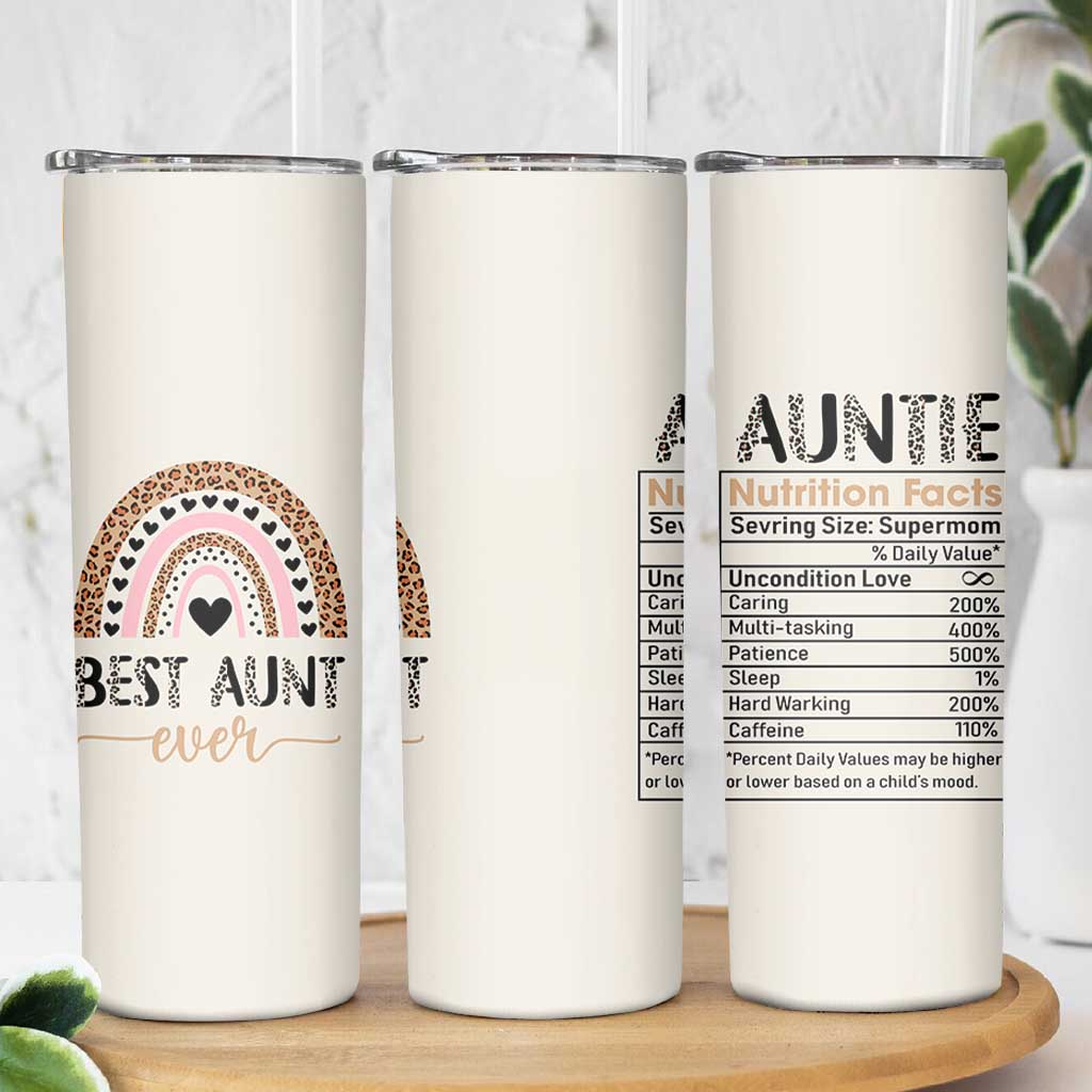 Gift For Aunt Skinny Tumbler Best Aunt Ever Leopard Print