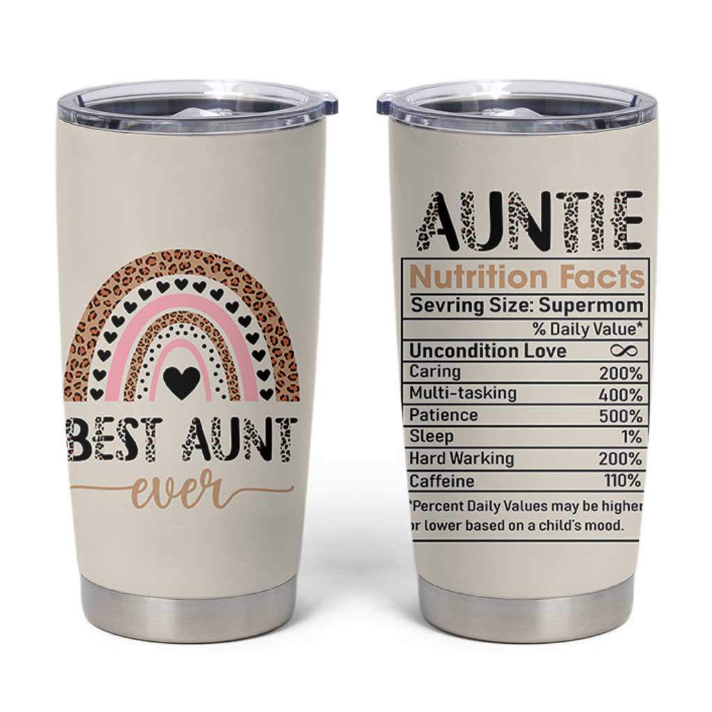 Gift For Aunt Tumbler Cup Best Aunt Ever Leopard Print