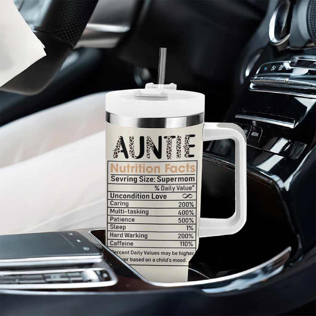 Gift For Aunt Tumbler With Handle Best Aunt Ever Leopard Print