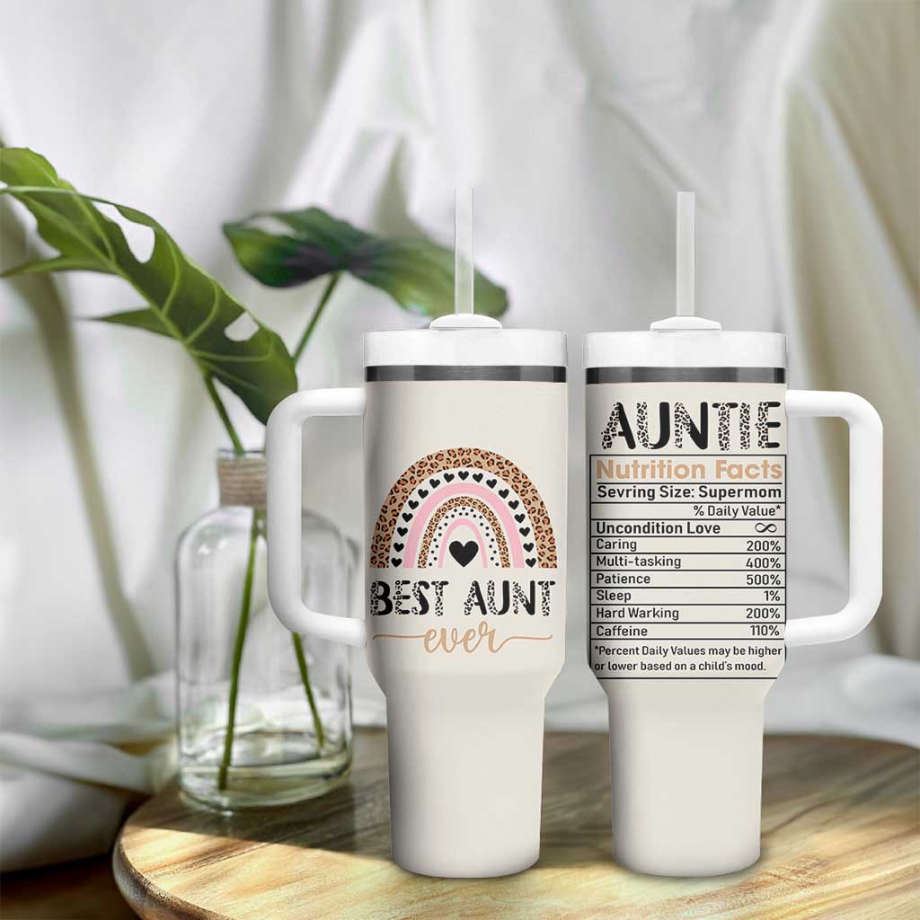 Gift For Aunt Tumbler With Handle Best Aunt Ever Leopard Print
