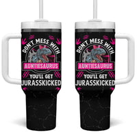 Funny Dinosaur Aunt Tumbler With Handle Don't Mess With Autiesaurus You'll Get Jurasskicked - Wonder Print Shop