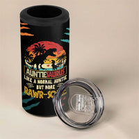 Auntiesaurus Dinosaur 4 in 1 Can Cooler Tumbler Auntie Saurus Family Like A Normal Auntie But More Rawr-Some - Wonder Print Shop