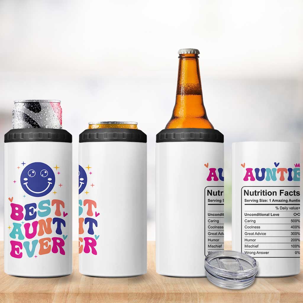 Aunt Gift Ideas 4 in 1 Can Cooler Tumbler Best Auntie Ever Christmas Birthday Present